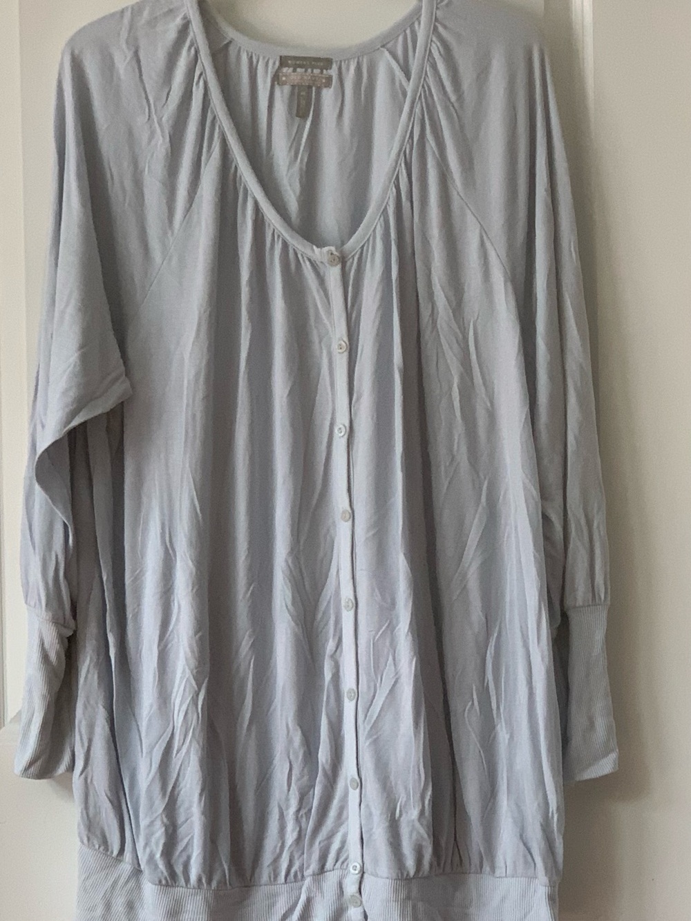 Old Navy Light Bluish-Gray Women's Button-Front Long Sleeve Top / Cardigan